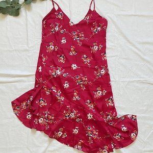 NWT Lulu's asymmetrical satin floral dress